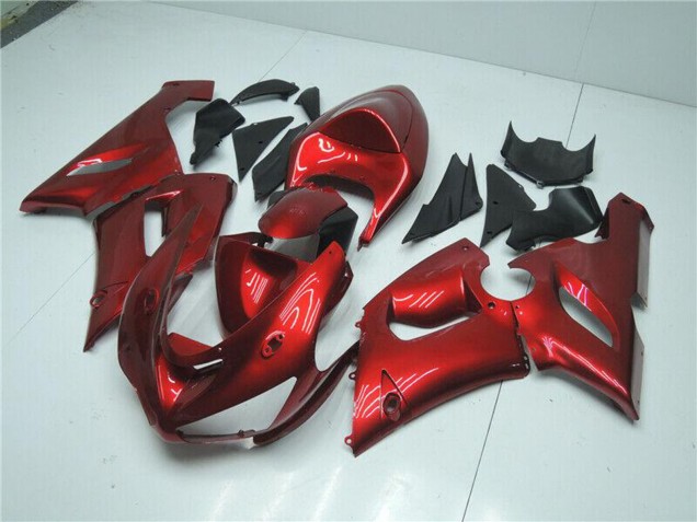Preisgünstige Kawasaki ZX6R Motorrad Verkleidung 2005-2006 - Bonbon Rot