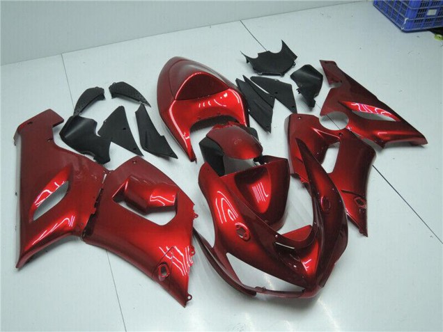 Preisgünstige Kawasaki ZX6R Motorrad Verkleidung 2005-2006 - Bonbon Rot