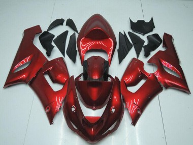 Preisgünstige Kawasaki ZX6R Motorrad Verkleidung 2005-2006 - Bonbon Rot