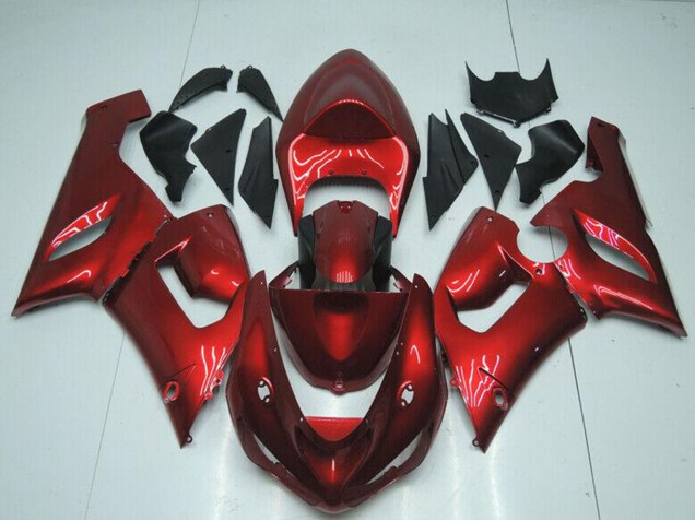 Preisgünstige Kawasaki ZX6R Motorrad Verkleidung 2005-2006 - Bonbon Rot