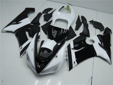 Preisgünstige Kawasaki ZX6R Motorrad Verkleidung 2005-2006 - Weiss Glanzendes Schwarz