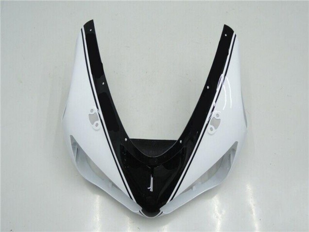 Preisgünstige Kawasaki ZX6R Motorrad Verkleidung 2005-2006 - Weiss Glanzendes Schwarz