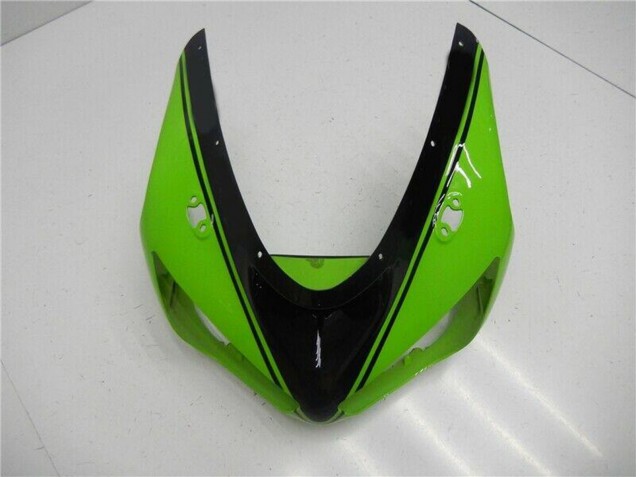 Preisgünstige Kawasaki ZX6R Motorrad Verkleidung 2005-2006 - Grun Glanzendes Schwarz