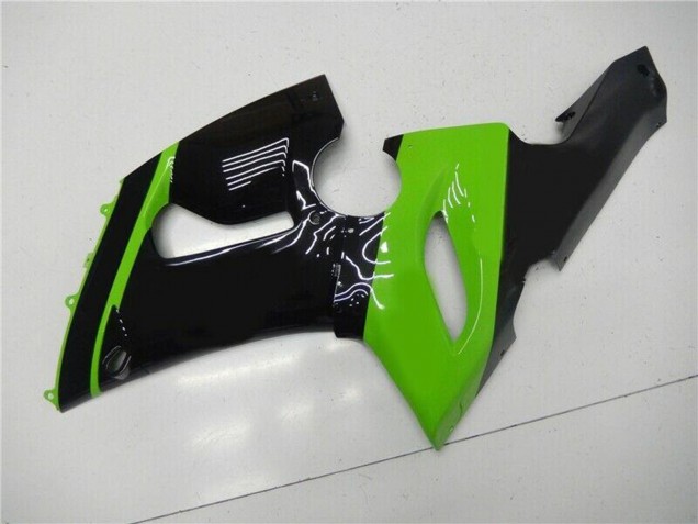 Preisgünstige Kawasaki ZX6R Motorrad Verkleidung 2005-2006 - Grun Glanzendes Schwarz