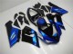 Preisgünstige Kawasaki ZX6R Motorrad Verkleidung Kit 2005-2006 - Blau Glanzendes Schwarz