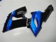 Preisgünstige Kawasaki ZX6R Motorrad Verkleidung Kit 2005-2006 - Blau Glanzendes Schwarz
