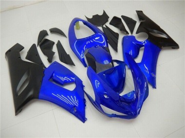 Preisgünstige Kawasaki ZX6R Motorrad Verkleidung 2005-2006 - Blau Matt Schwarz