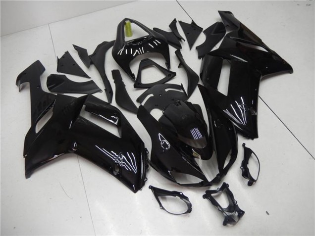 Preisgünstige Kawasaki ZX6R Motorrad Verkleidung 2007-2008 - Glanzendes Schwarz