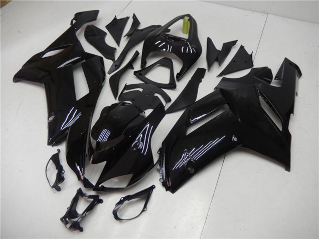 Preisgünstige Kawasaki ZX6R Motorrad Verkleidung 2007-2008 - Glanzendes Schwarz