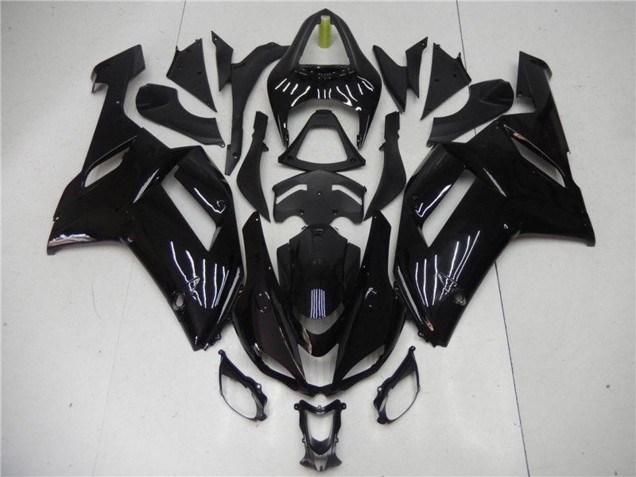 Preisgünstige Kawasaki ZX6R Motorrad Verkleidung 2007-2008 - Glanzendes Schwarz