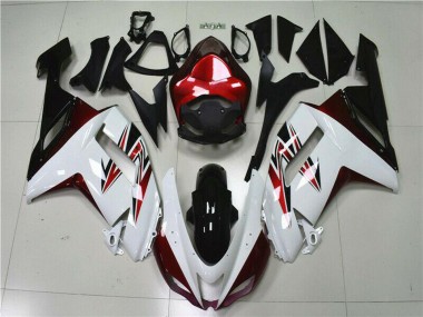 Preisgünstige Kawasaki ZX6R Motorrad Verkleidung 2007-2008 - Weiss Schwarz Rot