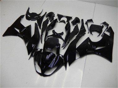Preisgünstige Kawasaki ZX6R Motorrad Verkleidung 2009-2012 - Glanzendes Schwarz