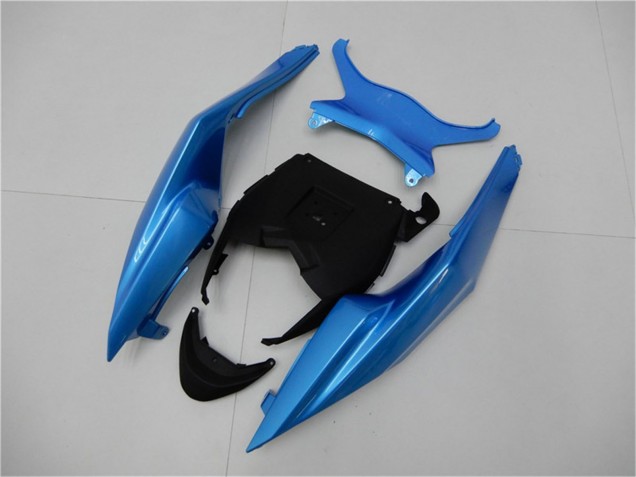 Preisgünstige Kawasaki ZX6R Motorrad Verkleidung 2009-2012 - Hellblau Glanzendes Schwarz