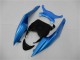 Preisgünstige Kawasaki ZX6R Motorrad Verkleidung 2009-2012 - Hellblau Glanzendes Schwarz