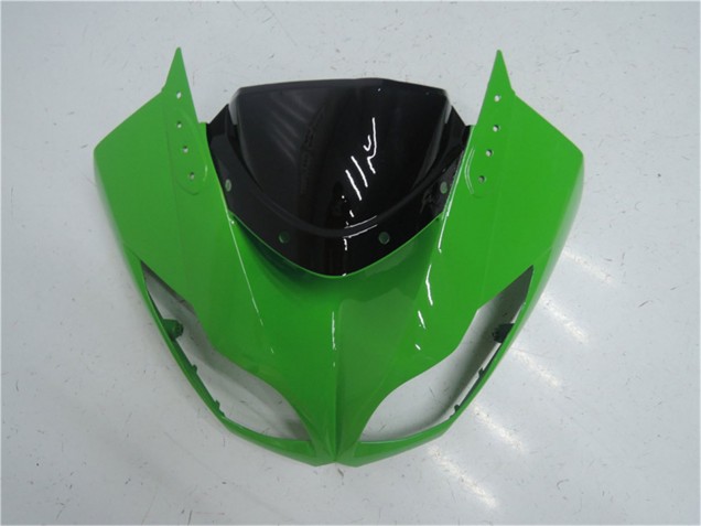 Preisgünstige Kawasaki ZX6R Motorrad Verkleidung Kit 2009-2012 - Grun Glanzendes Schwarz