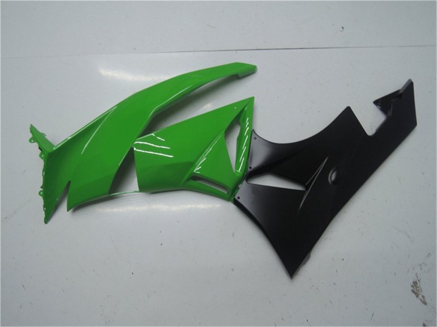 Preisgünstige Kawasaki ZX6R Motorrad Verkleidung Kit 2009-2012 - Grun Glanzendes Schwarz