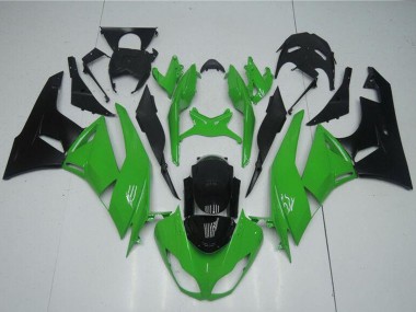 Preisgünstige Kawasaki ZX6R Motorrad Verkleidung Kit 2009-2012 - Grun Glanzendes Schwarz