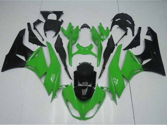 Preisgünstige Kawasaki ZX6R Motorrad Verkleidung Kit 2009-2012 - Grun Glanzendes Schwarz