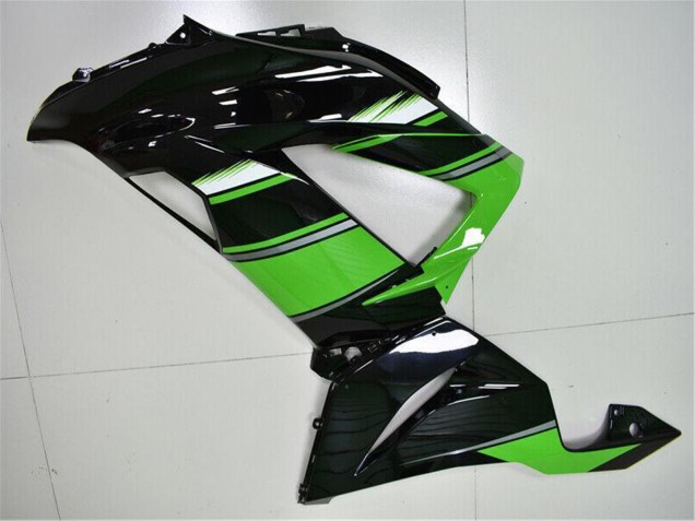 Preisgünstige Kawasaki ZX6R Motorrad Verkleidung 2013-2018 - Grun Glanzendes Schwarz