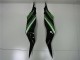 Preisgünstige Kawasaki ZX6R Motorrad Verkleidung 2013-2018 - Grun Glanzendes Schwarz