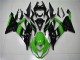 Preisgünstige Kawasaki ZX6R Motorrad Verkleidung 2013-2018 - Grun Glanzendes Schwarz