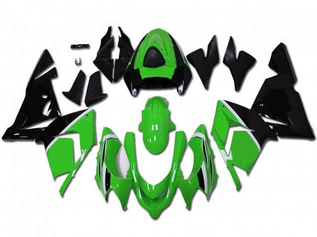 Preisgünstige Kawasaki ZX10R Motorrad Verkleidung 2004-2005 - Grun Glanzendes Schwarz