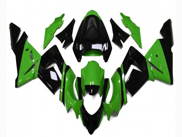 Preisgünstige Kawasaki ZX10R Motorrad Verkleidung 2004-2005 - Glanzendes Schwarz Grun