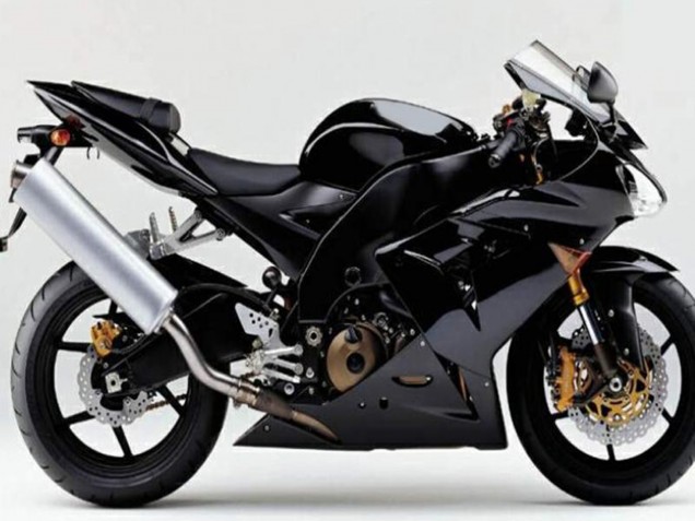 Preisgünstige Kawasaki ZX10R Motorrad Verkleidung 2004-2005 - Glanzendes Schwarz Matt Schwarz