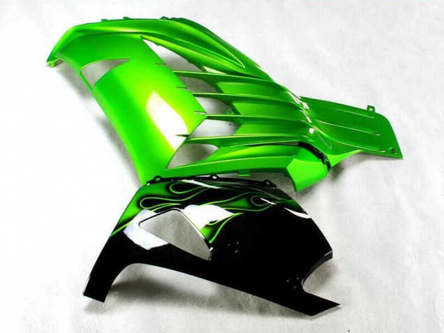 Preisgünstige Kawasaki ZX14R ZZR1400 Motorrad Verkleidung 2012-2024 - Grun Glanzendes Schwarz