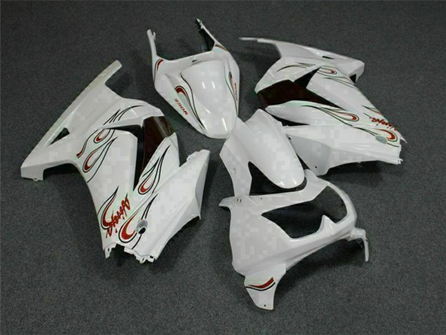 Preisgünstige Kawasaki EX250 Motorrad Verkleidung 2008-2012 - Weiss Rot