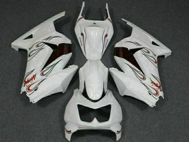 Preisgünstige Kawasaki EX250 Motorrad Verkleidung 2008-2012 - Weiss Rot