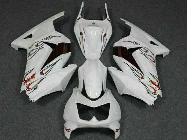 Preisgünstige Kawasaki EX250 Motorrad Verkleidung 2008-2012 - Weiss Rot