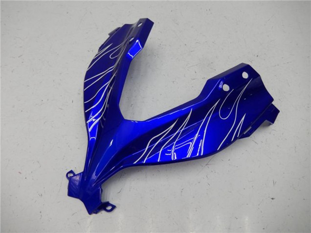 Preisgünstige Kawasaki Ninja 300 EX300R Motorrad Verkleidung 2013-2024 - Blau Schwarz Weiss Flamme