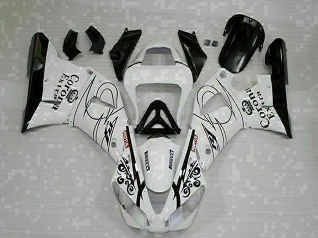 Preisgünstige Yamaha YZF R1 Motorrad Verkleidung 2000-2001 - Weiss Schwarz Corona Extra