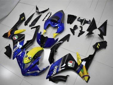 Preisgünstige Yamaha YZF R1 Motorrad Verkleidung 2007-2008 - Blau Gelb Schwarz Hai
