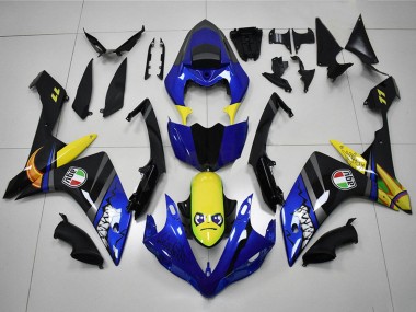 Preisgünstige Yamaha YZF R1 Motorrad Verkleidung 2007-2008 - Blau Gelb Schwarz Hai