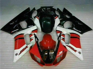 Preisgünstige Yamaha YZF R6 Motorrad Verkleidung 1998-2002 - Weiss Rot Glanzendes Schwarz