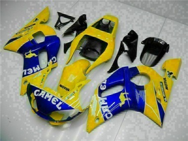 Preisgünstige Yamaha YZF R6 Motorrad Verkleidung 1998-2002 - Gelb Blau Weiss Kamel Motul
