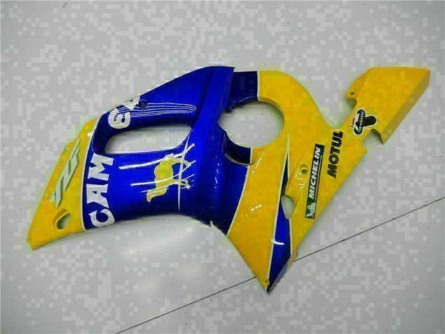 Preisgünstige Yamaha YZF R6 Motorrad Verkleidung 1998-2002 - Gelb Blau Weiss Kamel Motul