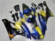 Preisgünstige Yamaha YZF R6 Motorrad Verkleidung 2006-2007 - Blau Gelb Glanzendes Schwarz Hai