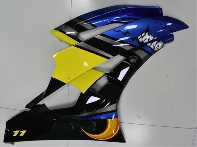 Preisgünstige Yamaha YZF R6 Motorrad Verkleidung 2006-2007 - Blau Gelb Glanzendes Schwarz Hai