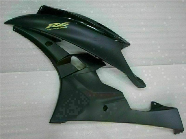 Preisgünstige Yamaha YZF R6 Motorrad Verkleidung 2006-2007 - Glanzendes Schwarz Matt Schwarz Gold Aufkleber