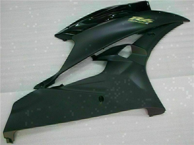 Preisgünstige Yamaha YZF R6 Motorrad Verkleidung 2006-2007 - Glanzendes Schwarz Matt Schwarz Gold Aufkleber
