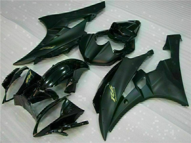 Preisgünstige Yamaha YZF R6 Motorrad Verkleidung 2006-2007 - Glanzendes Schwarz Matt Schwarz Gold Aufkleber