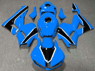 Preisgünstige Honda CBR600RR Motorrad Verkleidung 2013-2023 - Hellblau Weiss Glanzendes Schwarz