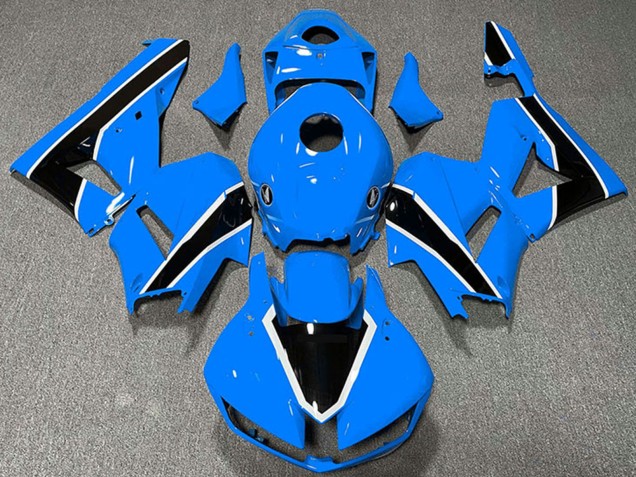 Preisgünstige Honda CBR600RR Motorrad Verkleidung 2013-2023 - Hellblau Weiss Glanzendes Schwarz