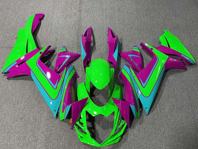 Preisgünstige Suzuki GSXR 600 / GSXR 750 Motorrad Verkleidung 2011-2024 - Grun Magenta Hellblau