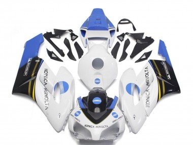 Preisgünstige Honda CBR1000RR Motorrad Verkleidung 2004-2005 - Weiss Hellblau Glanzendes Schwarz Konica Minolta
