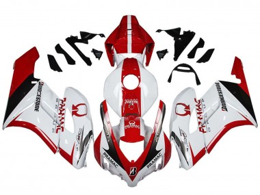 Preisgünstige Honda CBR1000RR Motorrad Verkleidung 2004-2005 - Weiss Rot Glanzendes Schwarz Pramac Bridgestone