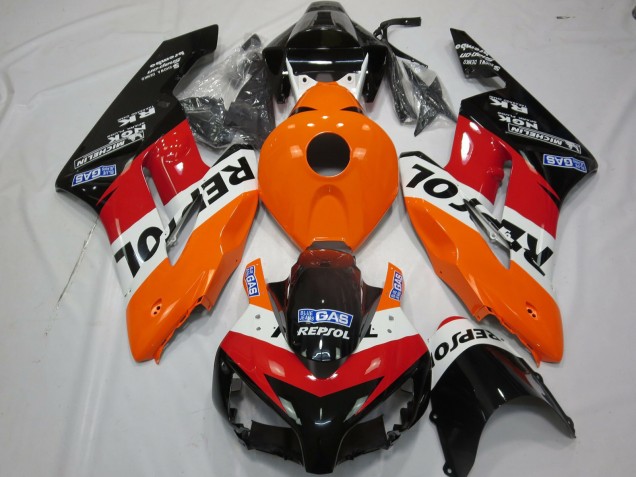 Preisgünstige Honda CBR1000RR Motorrad Verkleidungen Kit 2004-2005 - Orange Weiss Rot Glanzendes Schwarz Repsol